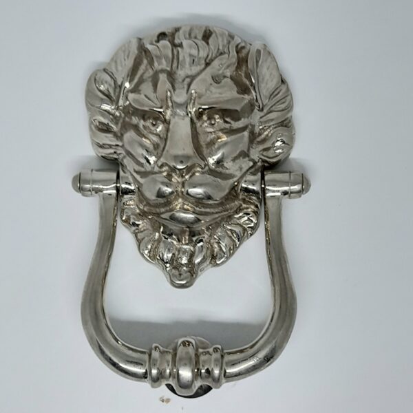 Lions Head Door Knocker Polished Nickel