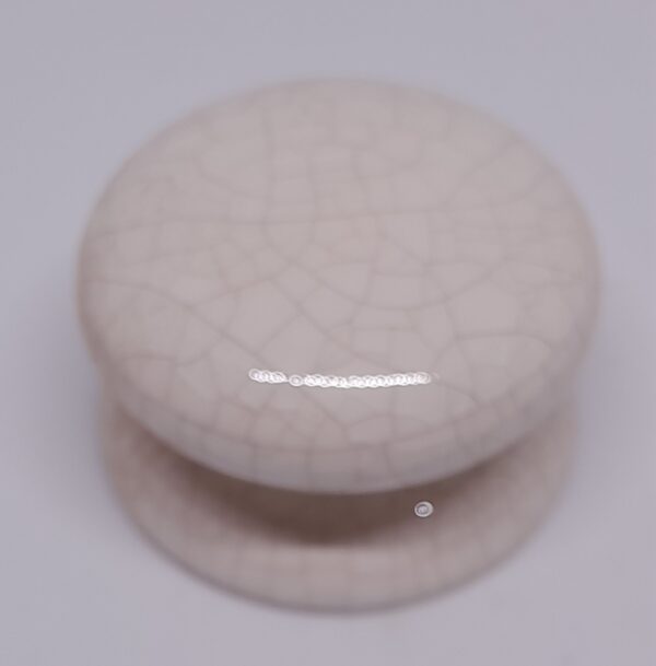 White Brown Crackle Ceramic Dresser Knob 50mm