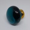 Merlin Glass Teal 50mm Cupboard Knob brass - Image 2