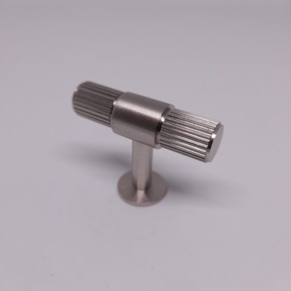 Lined T Bar Knob 50mm Satin Nickel
