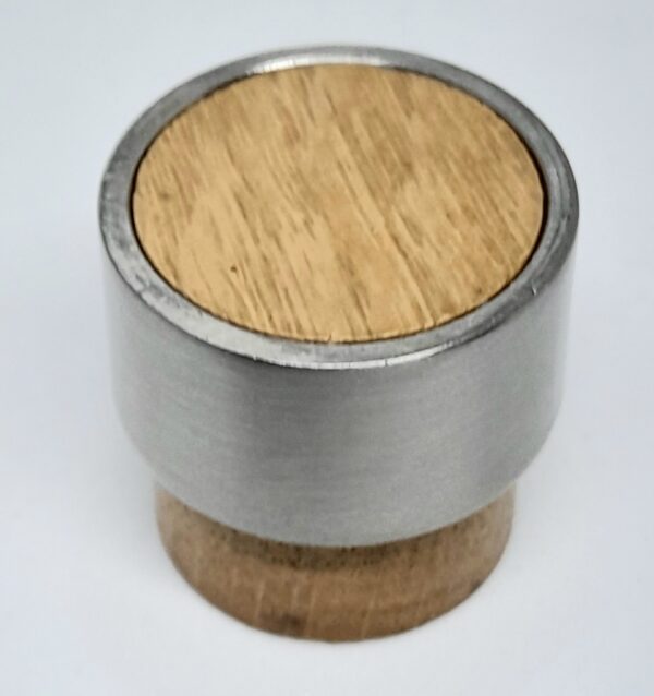 Radio Cabinet Knob 26mm Oak / S-Steel