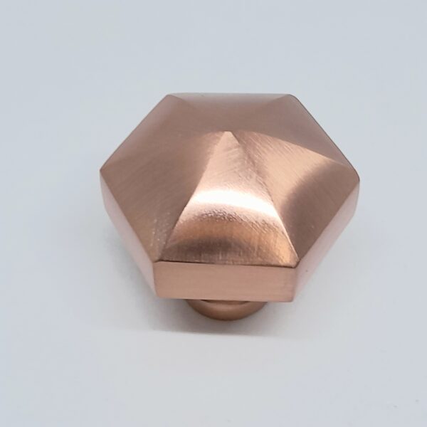 Hexagon Cabinet Knob 37mm Satin Copper